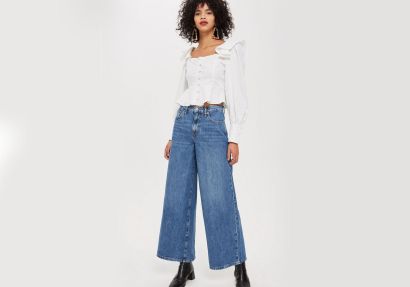 Custom made wide leg jeans